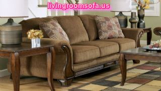 Light Brown Facric Sofa And Oak Cofie Table Design