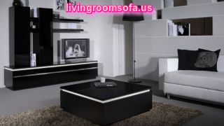 Modern Living Room And Black Wood Coffee Table