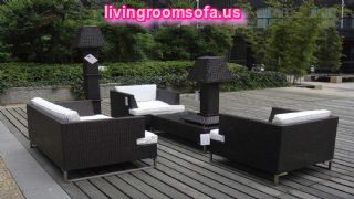  Modern Resin Wicker Black Outdoor Patio Furniture Set