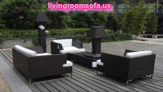 Modern Resin Wicker Black Outdoor Patio Furniture Set