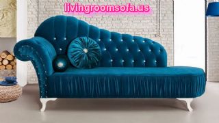  Parliament Aqua Velvet Chaise Lounge