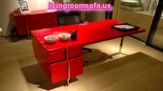 Red And Modern Table,contemporary Italian Office Furniture