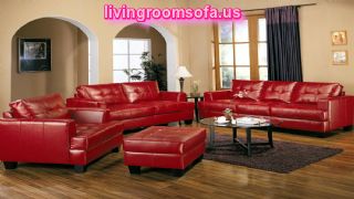 Red Leather Ashley Furniture Living Room Sets