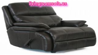 Black Leather Retro Living Room Idea Chair