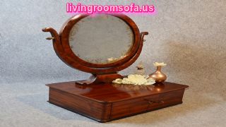  Rounded Two Faced Antique Vanity Mirror Design