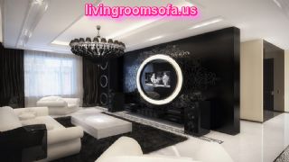 Sharp White Sofa In Black Living Room Decoration