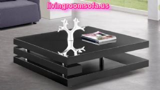 Simple Modern Black Wood Coffee Table