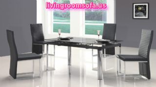 Simple Modern Contemporary Dining Room Tables Black Chairs