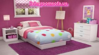 Small White Dresser Furniture Minimalist Children Bedroom Kids Bedroom Ideas Purple Wall With Simple Bedding Style