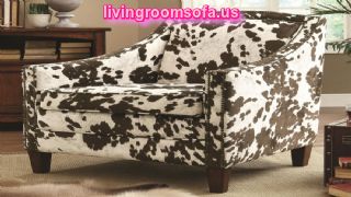 Unique And Traditional Cow Pattern Accent Arm Chair