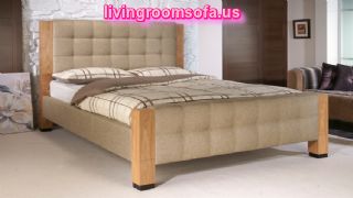Wooden And Fabric Bed Frame Design Idea
