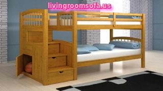 Wooden Bunk Beds With Stairs