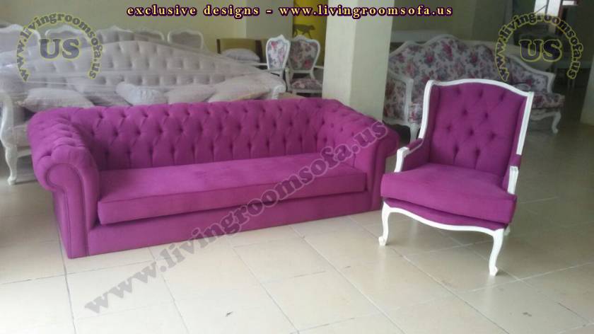 Purple Chesterfield Sofa And Bergere Beautiful Designs