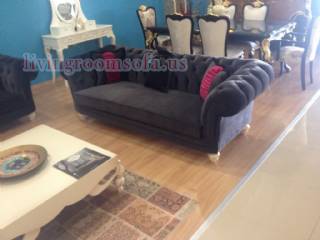 Black Fabric Chesterfield Sofa Design