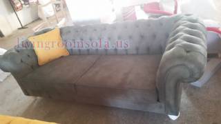Black Nubuck Exclusive Chesterfield Sofa Design