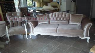 Gray Velvet Avant Garde Exclusive Sofa Set Living Room Design