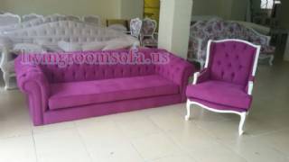 Purple Chesterfield Sofa And Bergere Beautiful Designs