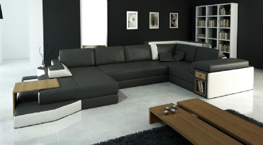 Modern Sectional Leather Sofa, Contemporary Livingroom Sofa