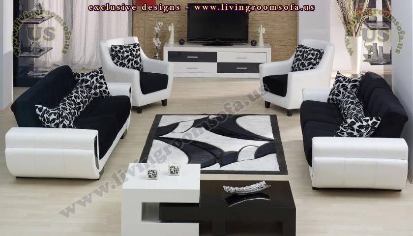 black and white modern living room design