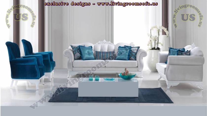 blue tulip retro sofa set modern living room design