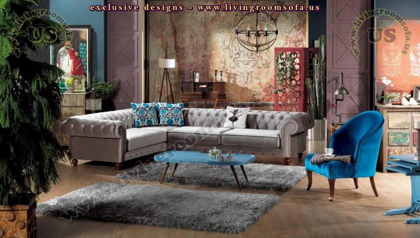 elegant living room design idea sectional chesterfield l shaped