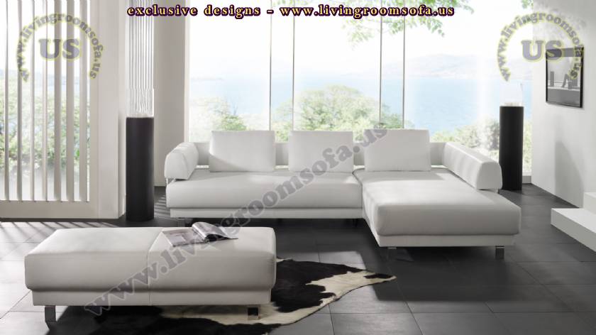 elegant modern l shaped sofa white leather sectional