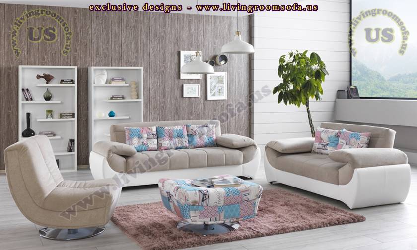 elegant modern living room design white and gray sofa set