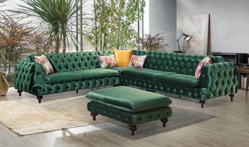 glossy new style modern chesterfield corner sofa luxury chesterfield sofa