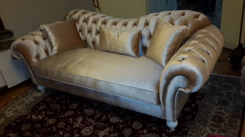 gray velvet luxury chesterfield couch