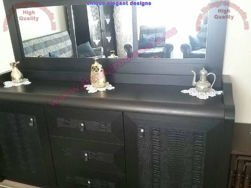 Handmade Classic chest of drawers black mirrored