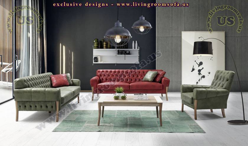 leather chesterfield sofa design red and green leather