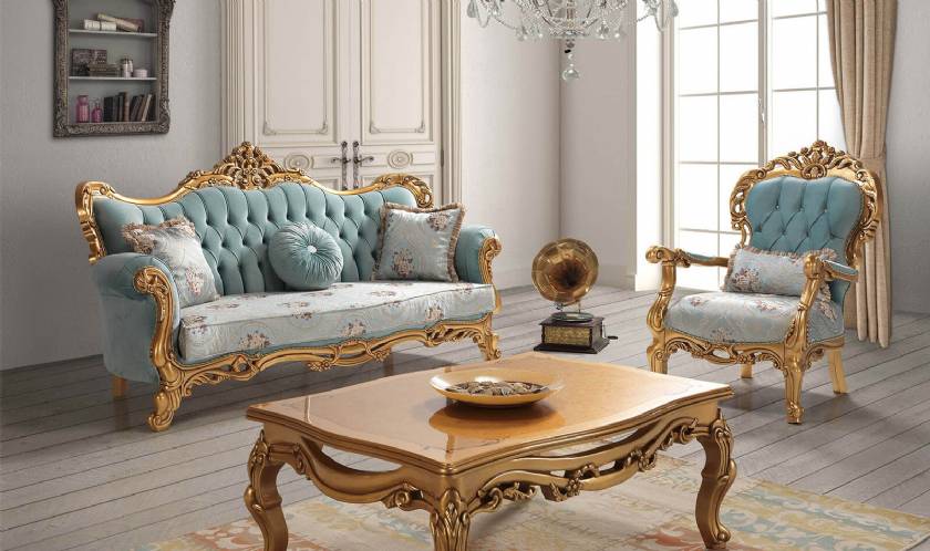Luxury European Classic Royal Living Room Sofa Set