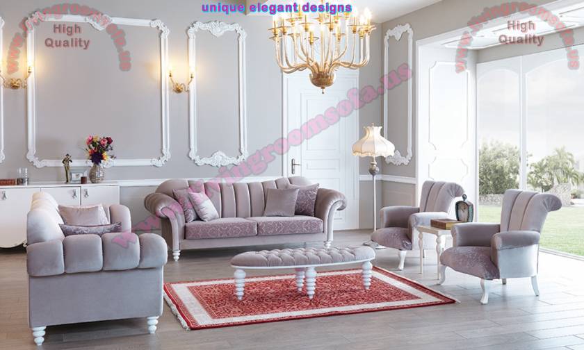 Luxury living room design chesterfield sofa and beautiful ottoman