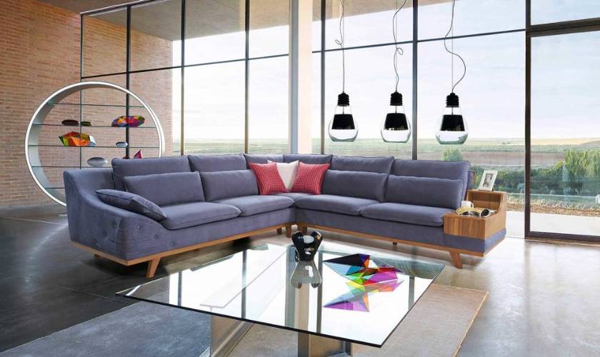 Luxury modern gray sectional sofa contemporary and modern living room
