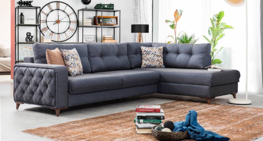 Luxury sectional sofa San Francisco small spaces L shape can convert in bed