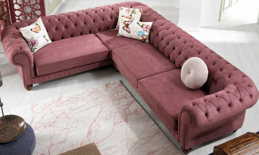 luxury vintage chesterfield corner sofa L shaped corner