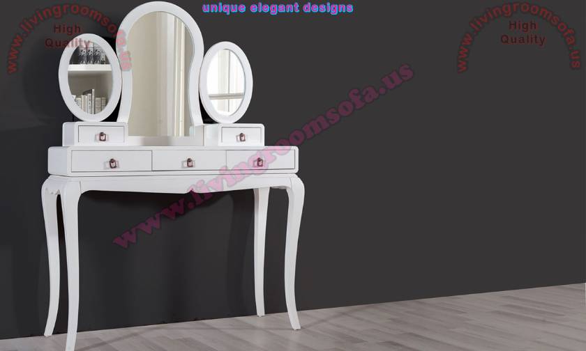 Make-up Desk White Lacquer Classic chest of drawers