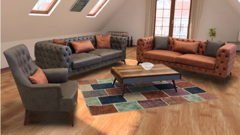 Modern Chesterfield Sofa Set New Italian Design Luxury Living Room