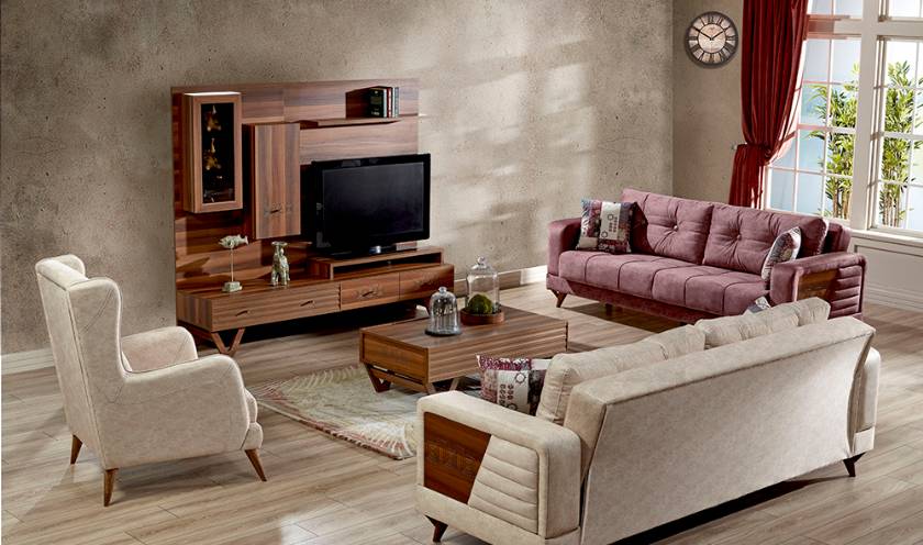 Modern living room with TV units and sofa bed sets small spaces