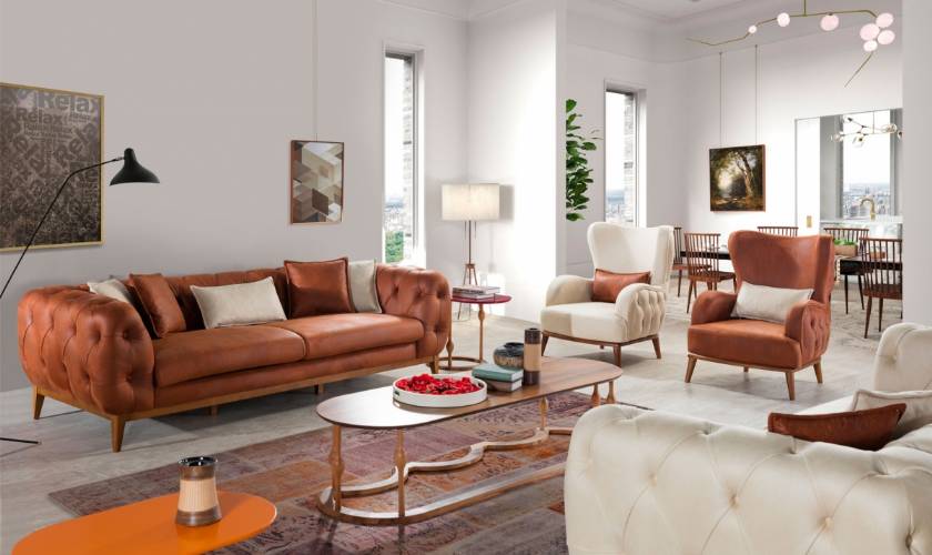 modern luxury chesterfield sofa brown and white new style modern luxury chesterfield sofa brown and white new style
