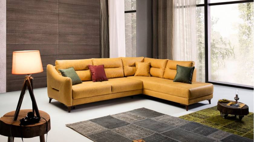 Modern yellow L spahe sectional sofa small spaces small modern sectionals