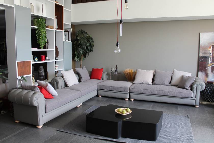 modular new style classical chesterfield corner sofa luxury living room