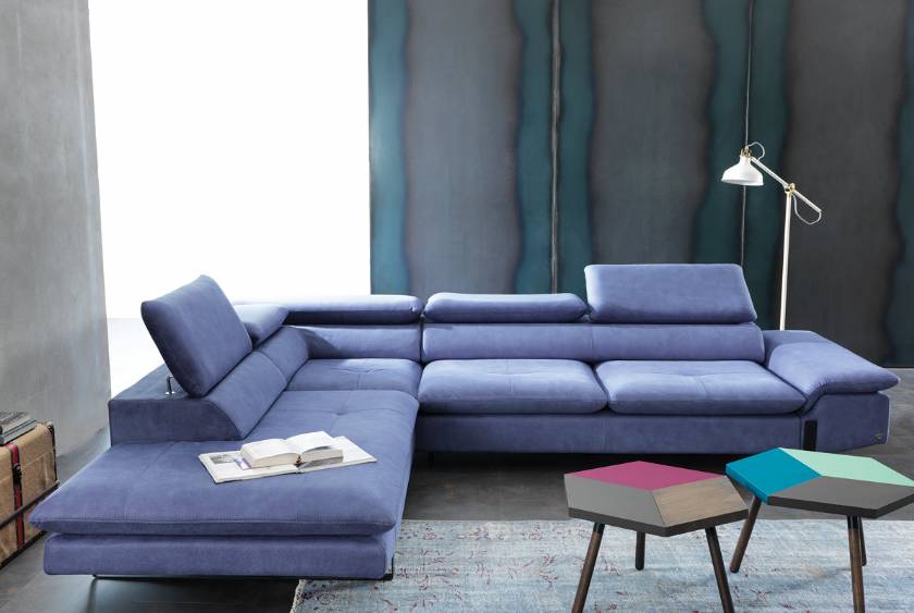 Philadelphia Blue modern corner sofa cool design for living room