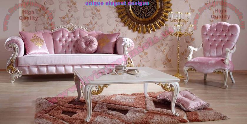 Pink Princess classic sofa set fabulous design for living room