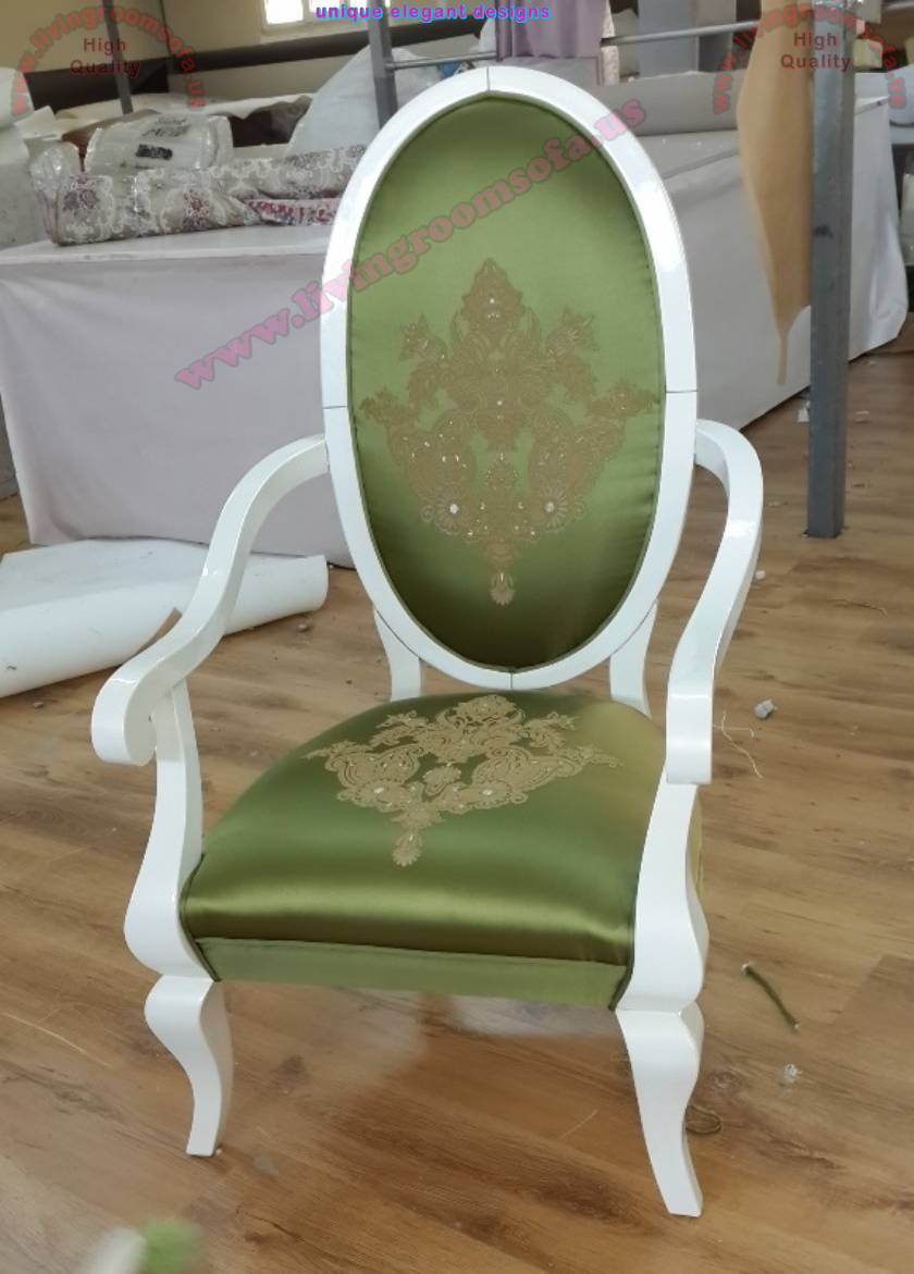 Princess Chair White and Green Elegant Chair Design