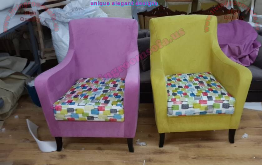 Purple and Yellow couple modern chairs unique designs