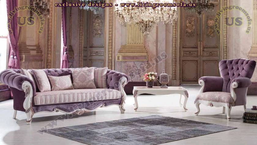 purple chesterfield sofa set luxury living room