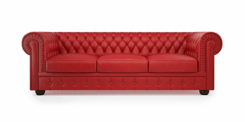 Red leather chesterfield sofa Classic Red Chesterfield Loveseat