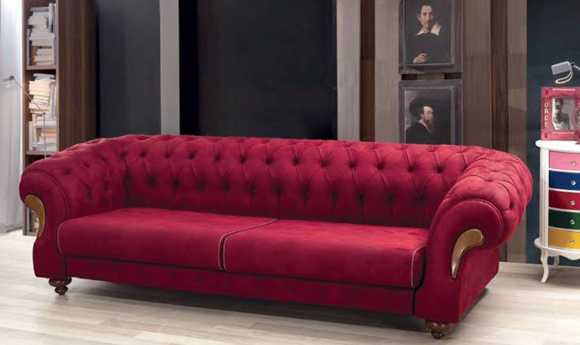 Red leather chesterfield sofa Luxury New Design