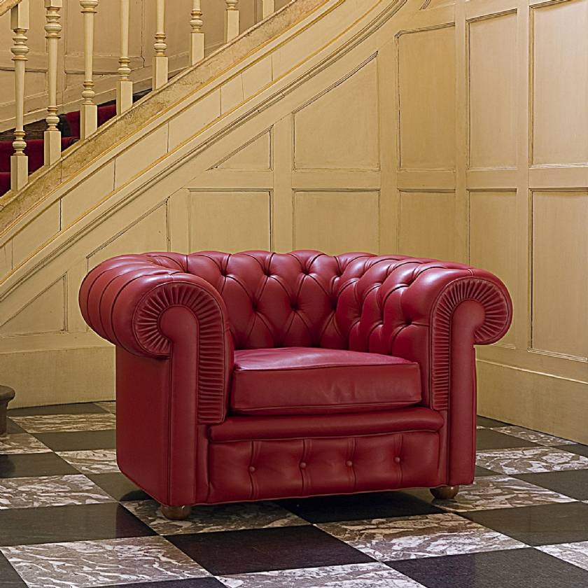 Red leather chesterfield sofa Red Chesterfield Armchair